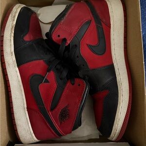 Jordan Men's Red and Black Sneakers